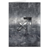 Sagittarius Zodiac Sign Distressed Steel (Front)