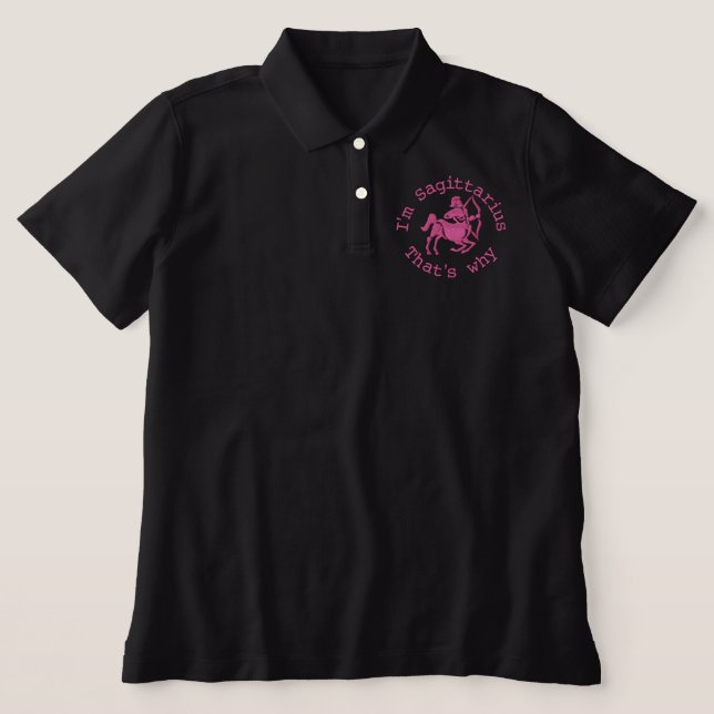 Sagittarius Zodiac Sign Embroidery Nov 22 - Dec 21 Embroidered Polo Shirt (Design Front)