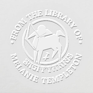 Sagittarius Zodiac Sign “From the library of” Name Embosser