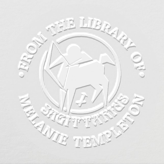 Sagittarius Zodiac Sign “From the library of” Name Embosser (Design)