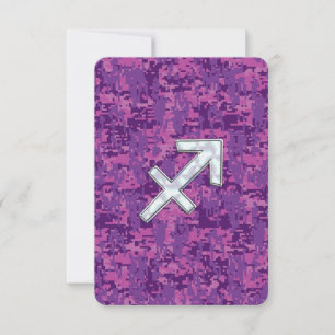 Sagittarius Zodiac Sign Fuchsia Digital Camouflage