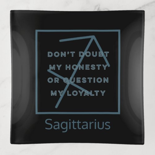 Sagittarius Zodiac Sign Fun Quote Blue Birthday Trinket Tray