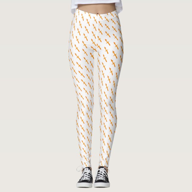 Sagittarius Zodiac  Sign  Golden Symbol Leggings (Front)