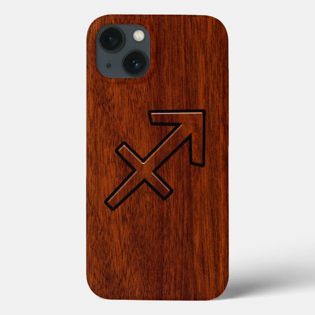 Sagittarius Zodiac Sign in Mahogany Brown Style Case-Mate iPhone Case (Back)