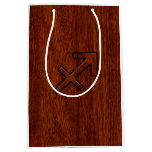 Sagittarius Zodiac Sign in Mahogany Brown Style Medium Gift Bag