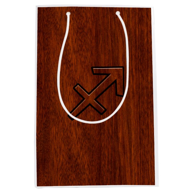 Sagittarius Zodiac Sign in Mahogany Brown Style Medium Gift Bag (Front)