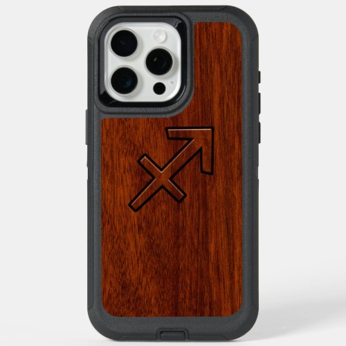 Sagittarius Zodiac Sign in Mahogany Brown Style iPhone 15 Pro Max Case