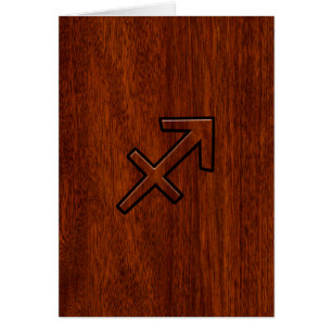 Sagittarius Zodiac Sign in Mahogany Style Cards