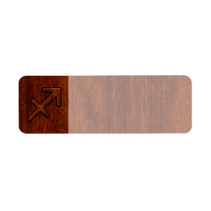Sagittarius Zodiac Sign in Mahogany Style Label