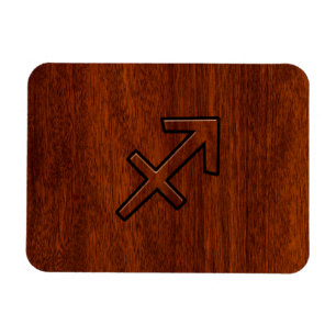 Sagittarius Zodiac Sign in Mahogany Style Magnet