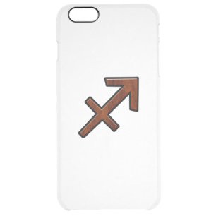 Sagittarius Zodiac Sign in Mahogany Style Clear iPhone 6 Plus Case
