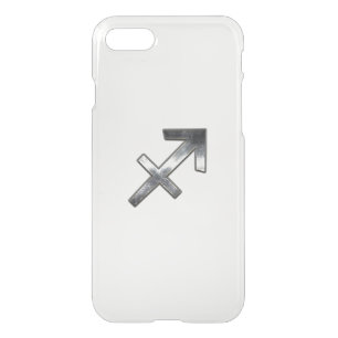 Sagittarius Zodiac Sign in Silver Steel look iPhone SE/8/7 Case