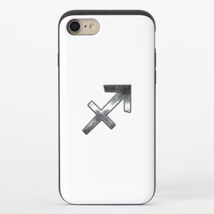 Sagittarius Zodiac Sign in Silver Steel look iPhone 8/7 Slider Case
