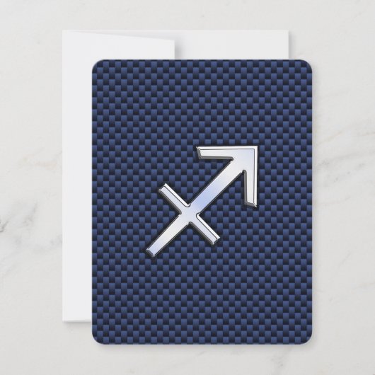 Sagittarius Zodiac Sign on Blue Carbon Fiber Print (Front)