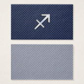Sagittarius Zodiac Sign on Blue Carbon Fiber Print (Front & Back)