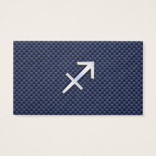 Sagittarius Zodiac Sign on Blue Carbon Fiber Print (Front)