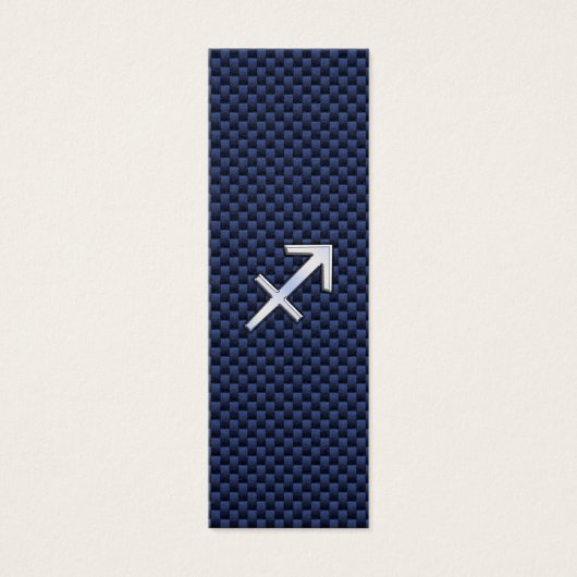 Sagittarius Zodiac Sign on Blue Carbon Fiber Print (Front)