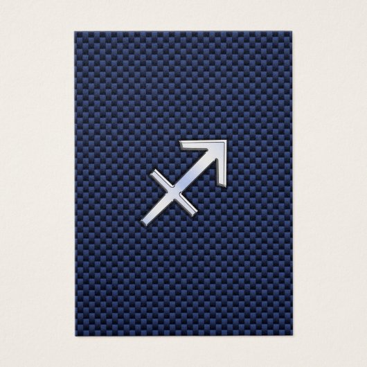 Sagittarius Zodiac Sign on Blue Carbon Fiber Print (Front)