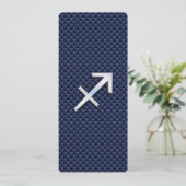 Sagittarius Zodiac Sign on Blue Carbon Fiber Print (Standing Front)