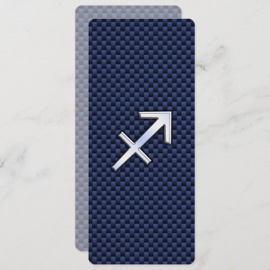Sagittarius Zodiac Sign on Blue Carbon Fiber Print (Front/Back)