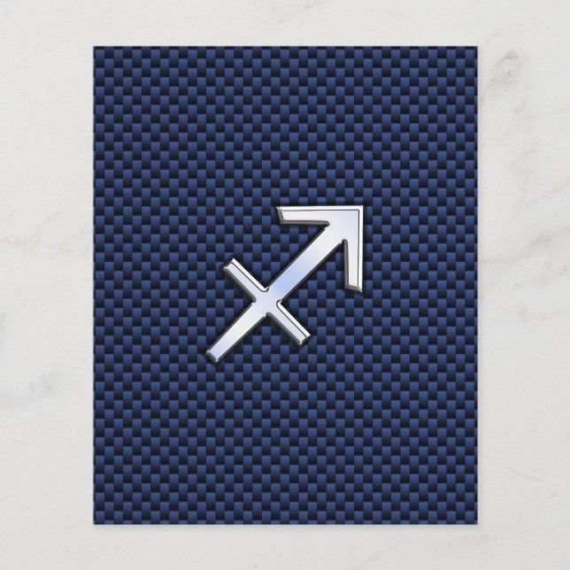 Sagittarius Zodiac Sign on Blue Carbon Fiber Print Flyer (Front)