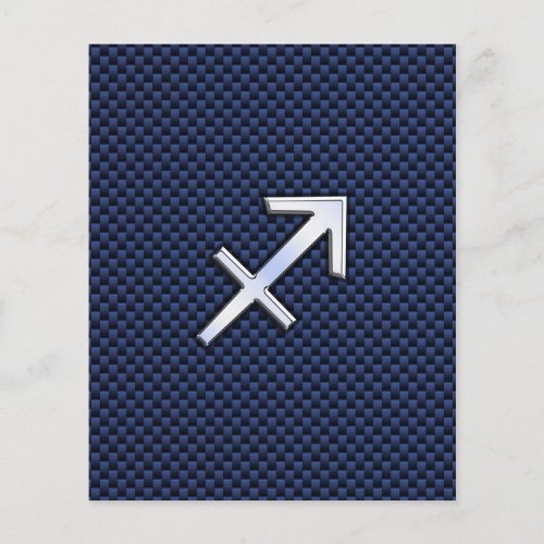 Sagittarius Zodiac Sign on Blue Carbon Fiber Print Flyer