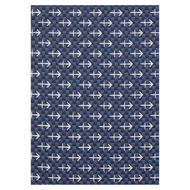 Sagittarius Zodiac Sign on Blue Carbon Fiber Print Tablecloth (Front)