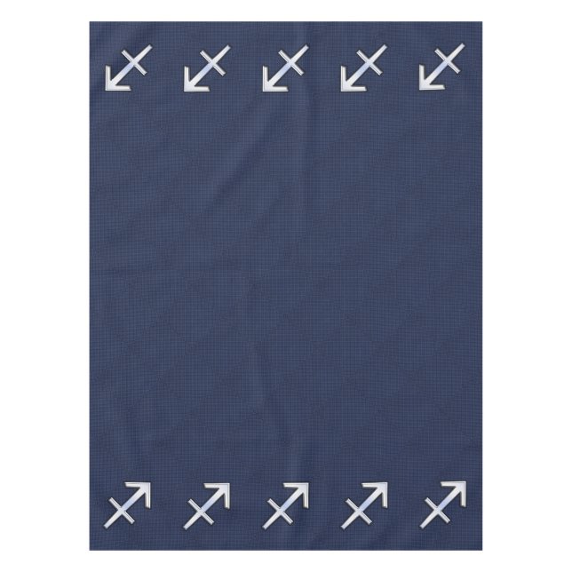 Sagittarius Zodiac Sign on Blue Carbon Fiber Print Tablecloth (Front)