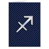 Sagittarius Zodiac Sign on Blue Carbon Fiber Style (Front)