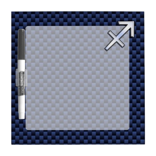 Sagittarius Zodiac Sign on Blue Carbon Fiber Style Dry_Erase Board