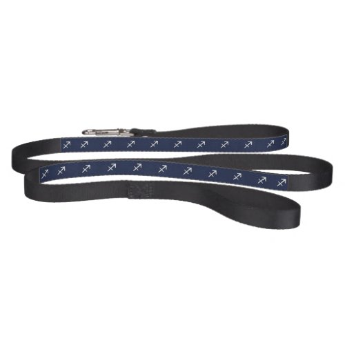 Sagittarius Zodiac Sign on Blue Carbon Fiber Style Pet Leash