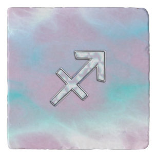 Sagittarius Zodiac Sign on Mother of Pearl Decor Trivet
