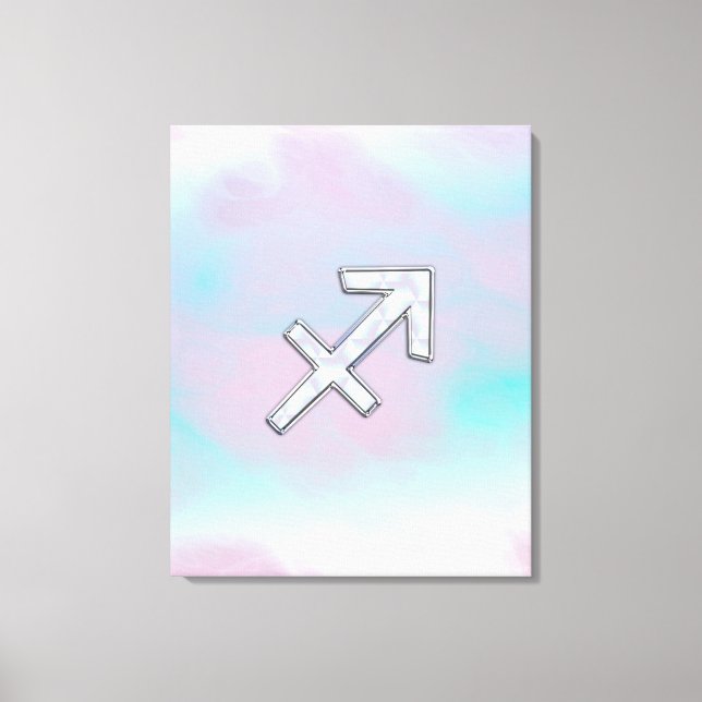 Sagittarius Zodiac Sign on Mother of Pearl Style (Front)