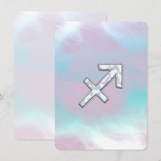 Sagittarius Zodiac Sign on Mother of Pearl Style (Front/Back)