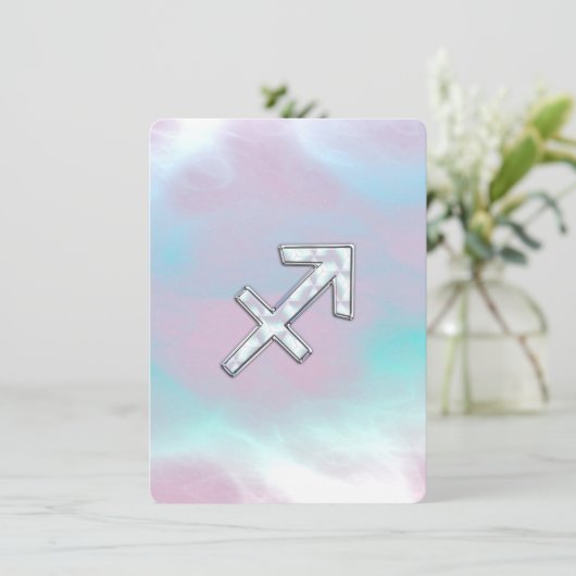 Sagittarius Zodiac Sign on Mother of Pearl Style (Standing Front)