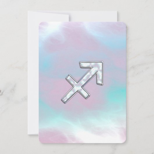 Sagittarius Zodiac Sign on Mother of Pearl Style (Front)