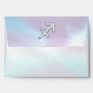 Sagittarius Zodiac Sign on Mother of Pearl Style Envelope