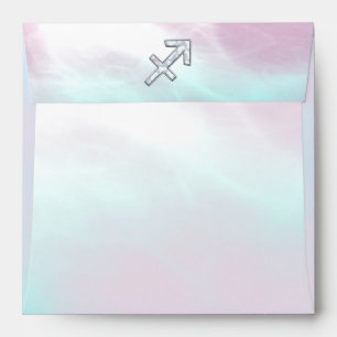 Sagittarius Zodiac Sign on Mother of Pearl Style Envelope
