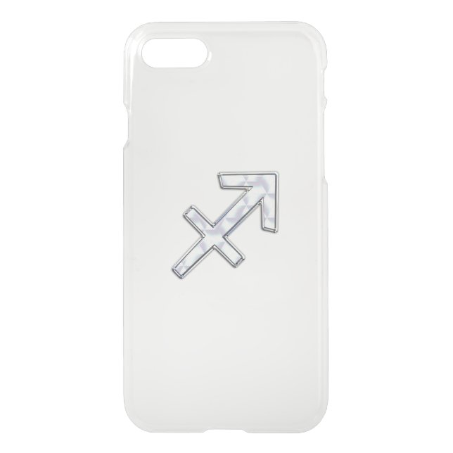 Sagittarius Zodiac Sign on Mother of Pearl Style Uncommon iPhone Case (Back)