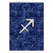 Sagittarius Zodiac Sign on Navy Digital Camo (Front)