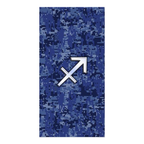 Sagittarius Zodiac Sign on Navy Digital Camo Card