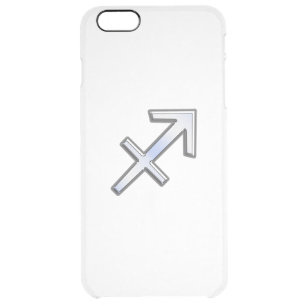 Sagittarius Zodiac Sign on Navy Digital Camo Clear iPhone 6 Plus Case
