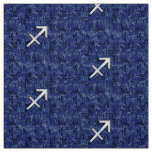 Sagittarius Zodiac Sign on Navy Digital Camouflage Fabric