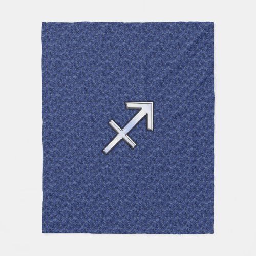 Sagittarius Zodiac Sign on Navy Digital Camouflage Fleece Blanket