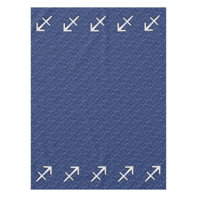 Sagittarius Zodiac Sign on Navy Digital Camouflage Tablecloth (Front)