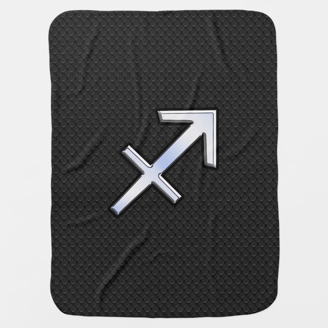 Sagittarius Zodiac Sign on Snake Skin Style Baby Blanket (Front)
