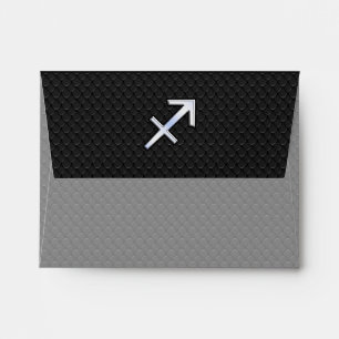 Sagittarius Zodiac Sign on Snake Skin Style Envelope