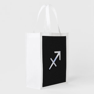 Sagittarius Zodiac Sign on Snake Skin Style Grocery Bag