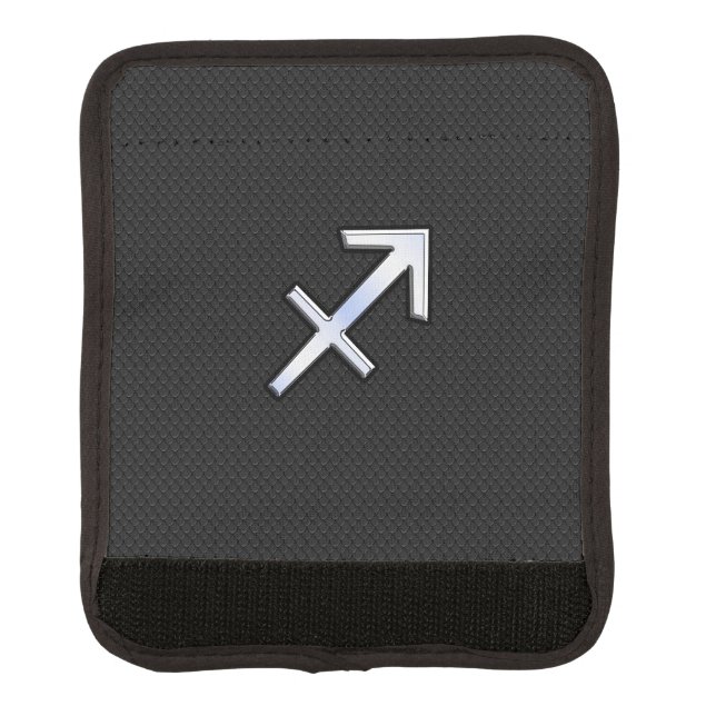 Sagittarius Zodiac Sign on Snake Skin Style Luggage Handle Wrap (Front)