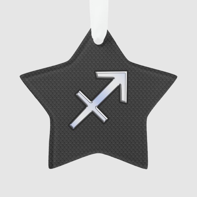 Sagittarius Zodiac Sign on Snake Skin Style Ornament (Front)